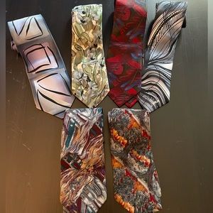 (6) J.Garcia Vintage silk ties bundle previously enjoyed nice ties
